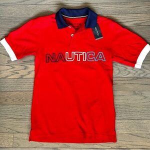 Nautica Kids Polo in Red with Navy Accents
